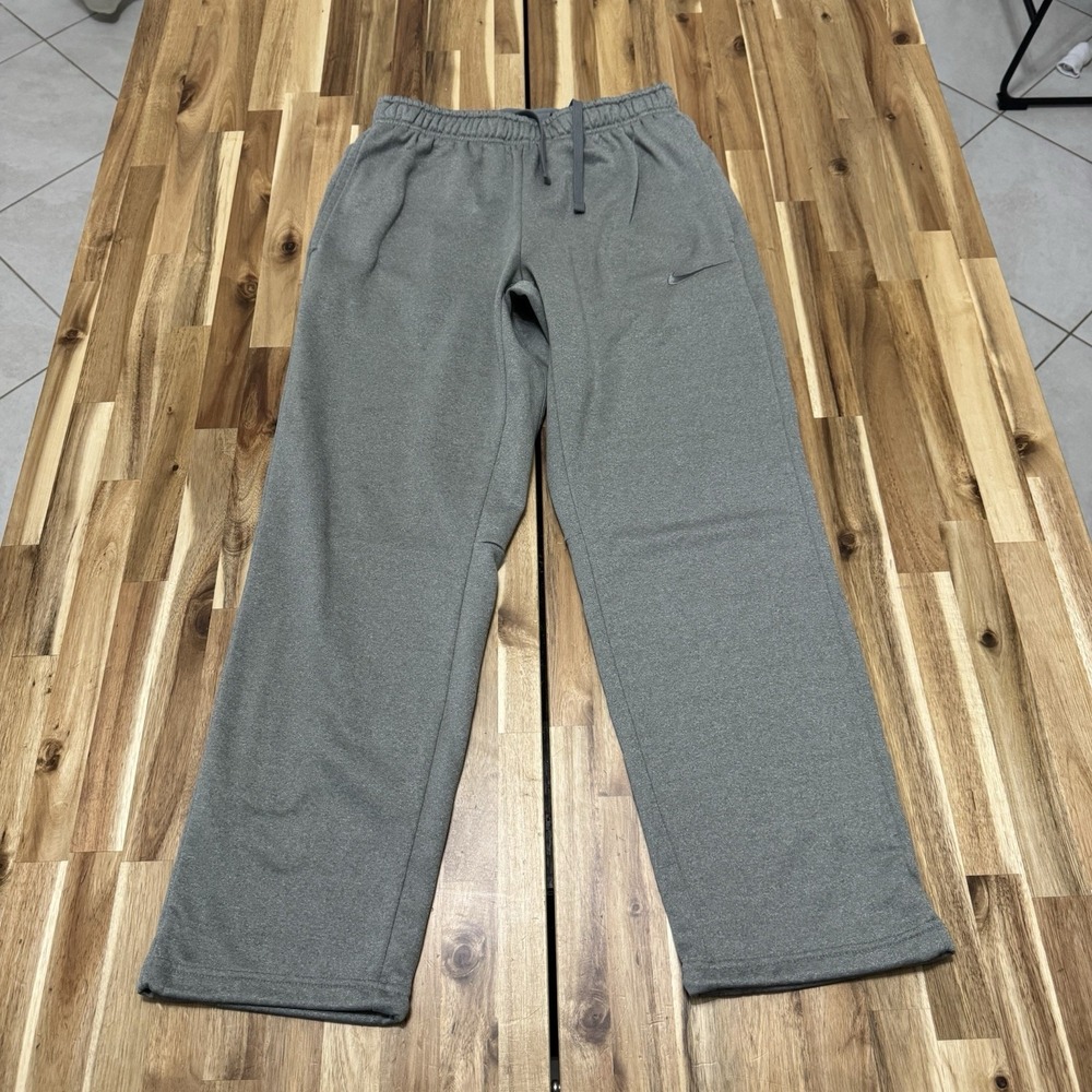 Nike Sweatpants Mens M Gray Therma Fit Drawstring Straight Leg Comfort Gym Pants